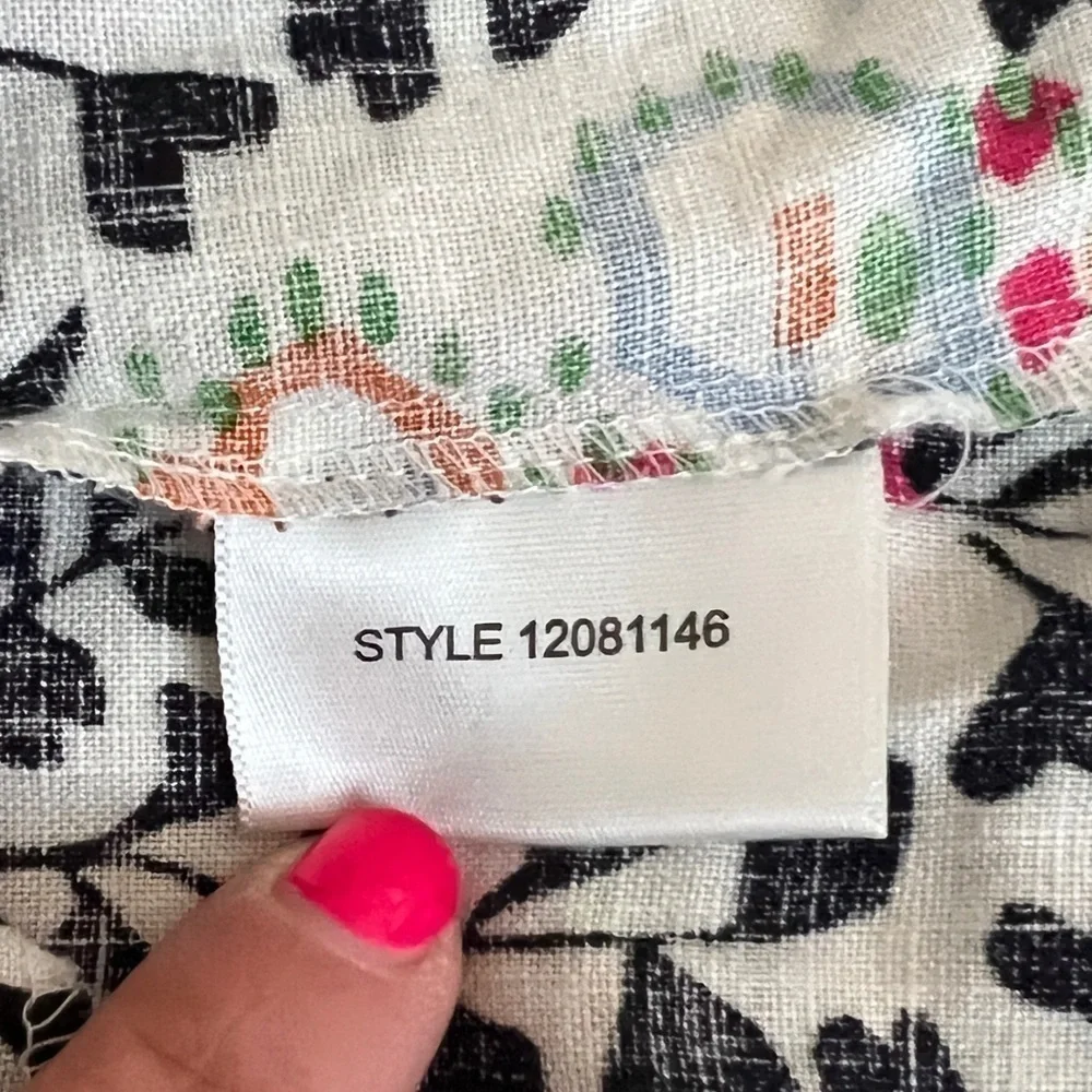 Tory Burch Alexiane Printed Tunic 100% Linen